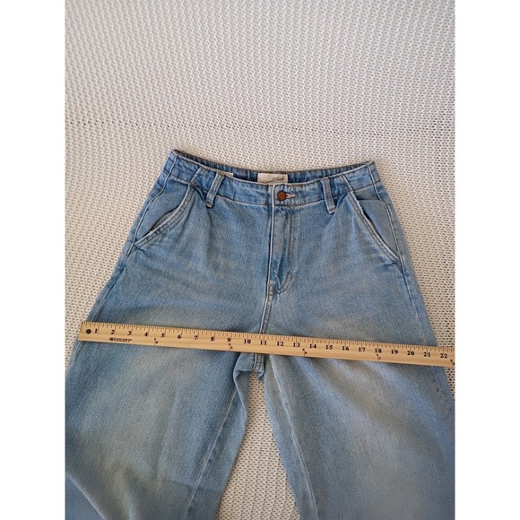 Universal Thread Relaxed Baggy 100% Cotton Straight Jeans 26 27 Light Distressed - Picture 7 of 16